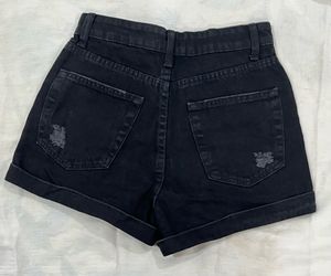 Nykaa Fashion Love Gen Ripped Black Denim Shorts