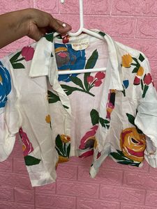 Vintage Floral Cropped Shirt