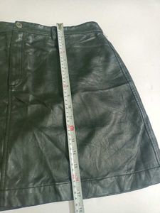 Plus Size Black Faux Leather Mini SkirtnWaist 40"