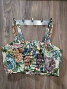 Floral Smocked Crop Top