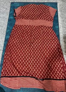 Red Printed Kurta