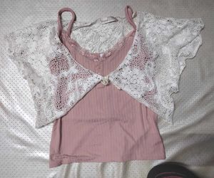Pink Camesol and lace shrug