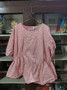 elwgent pink cotton top for girls fo