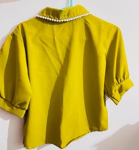 Stylish Yellow Puff Sleeve Blouse