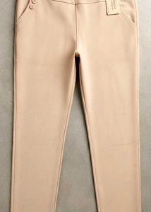 Women's Beige Slim Fit Trousers