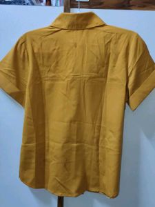 Short Sleeve ShirtTop- Mustard color