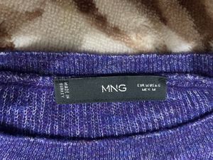 MANGO Purple Knit Sweater Dress