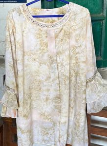 Women Cream Stylish Top
