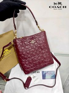 COACH*  *BUCKET EMBOSSED MONOGRAM SHOULDER BAG*