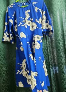 Vibrant Blue Wrap Dress from UK Designer Brand