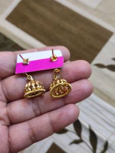 Gold Tone Jhumka Earrings