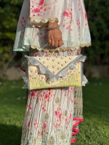 Handmade luxury Floral Clutch Bag