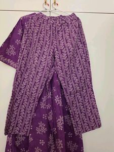 purple Ankarkali full suit with dupatta
