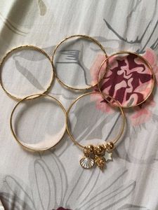 Chic Gold Charm Bracelets Set