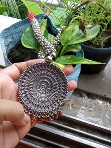 Oxidised Stylish Neck Lace Chain