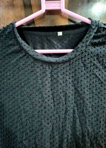 Stylish Black Textured Blouse
