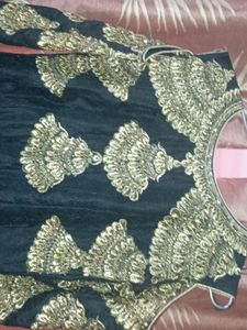 Embroidered Black &amp; Gold Party Dress