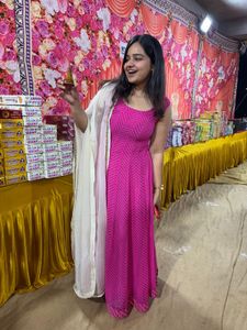Stunning Red Ethnic Gown WITHOUT Dupatta