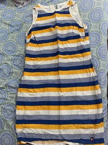 Striped Sleeveless summer Dress|| S size