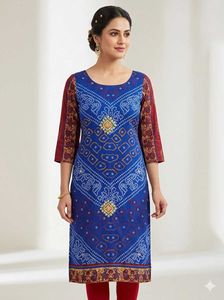 Blue Bandhani Print Kurta
