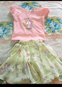 Kids Skirt Top Set