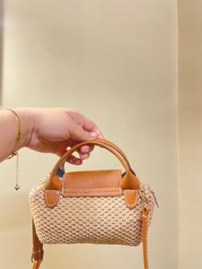 Chic Woven Crossbody Bag with Cute Charm