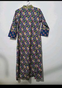 Klosia Blue Floral Print Kurta Set with dupatta