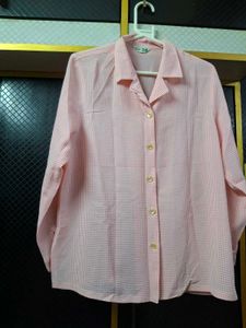 Pink Gingham Button-Up Shirt