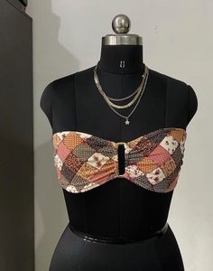 Patchwork Print Bandeau Top