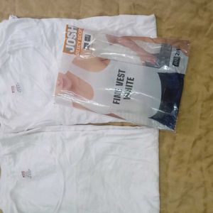 Men's White Arms Inner Vest