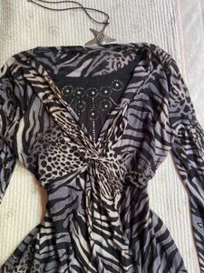y2k animal print vintage top
