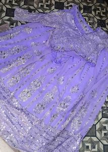 Stunning Lavender Embroidered Lehenga Choli