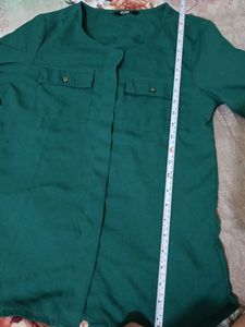 Green Colour Shirt Pattern Top