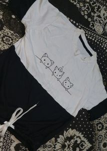 White Black Tshirt