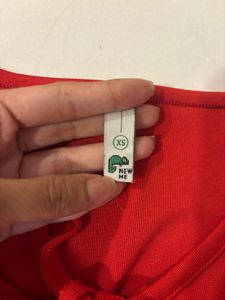 Red preppy, tie up detail top