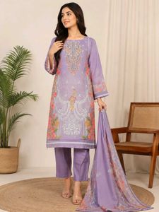 Embroidered Kurta Set - Blush &amp; Lavender