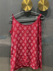 Boho Red Paisley Print Tank Top/Kurti