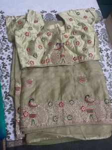 Elegant green saree