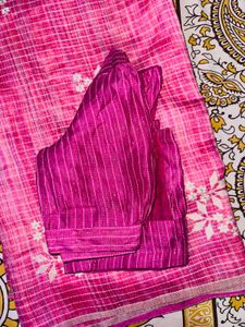 Cotton Pink Embroidered Saree