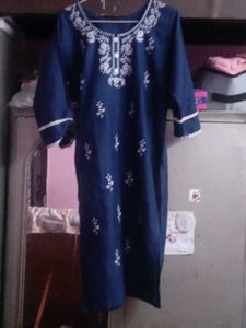 Blue Embroidered Kurta