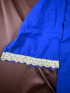 Royal Blue Kurta with Lace Trim
