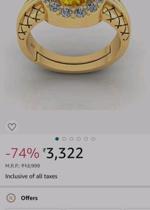Pure Silver yellow sapphire ring (astrological pur
