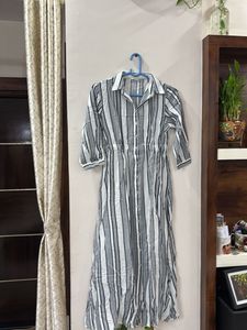 Striped Button-Down Maxi Dress