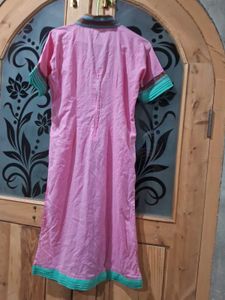 Pink Kaftan Dress with Embroidered Detail