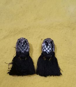 Elegant Black Tassel Earrings