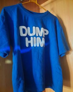 Blue 'Dump Him' Graphic T-Shirt