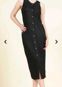 Black Button-Down Maxi Dress