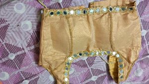Blue Nd Orange Lehnga  With Golden Choli