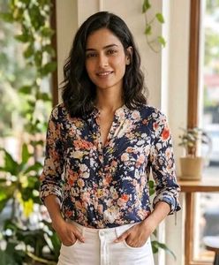 Floral Print Button-Up Shirt