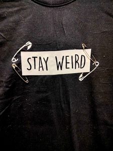 Black "Stay Weird" Graphic Tee